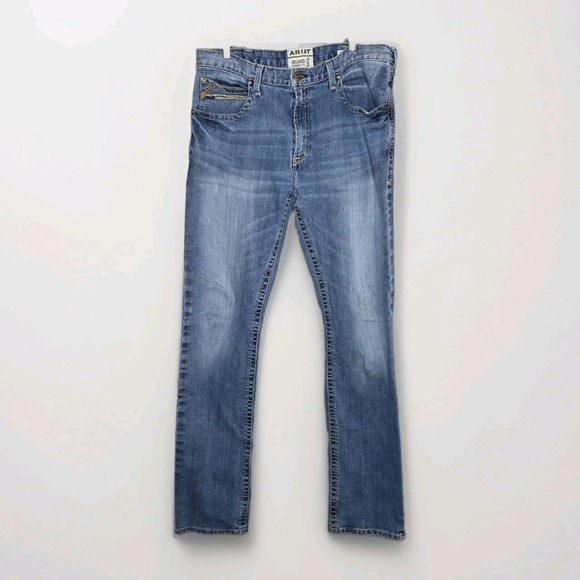 Ariat Other - Ariat Mens M4 Boot Cut Jeans Blue Distressed Stone Wash Mid Rise Denim 38/38